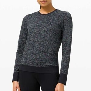 Lululemon Swiftly Breathe Long Sleeve Pixel Check Black/Highlight Multi Size 12